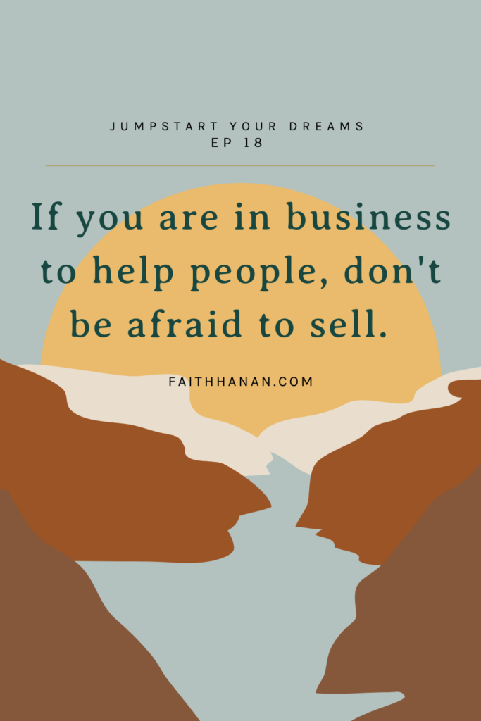 business growth quote overcome fear of selling