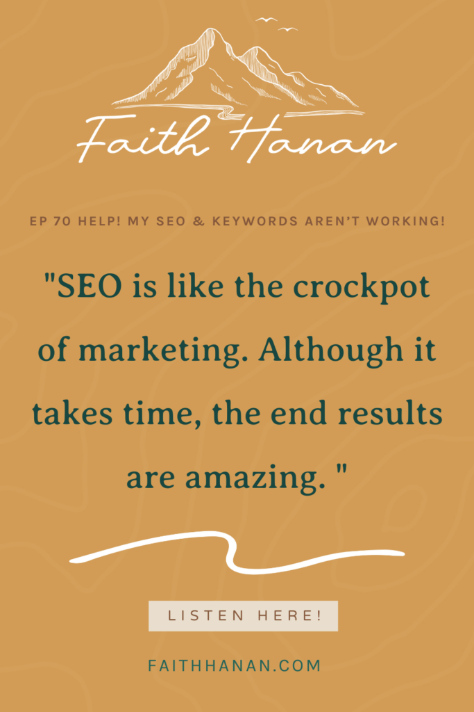 Text over solid background that teaches how to fix SEO and reads "SEO is like the crockpot of marketing."