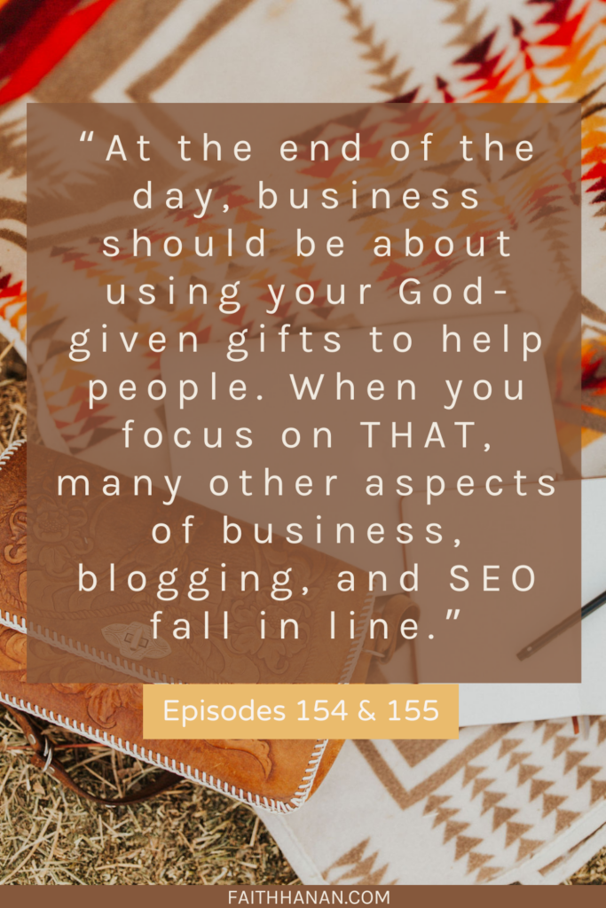 quote-from-simple-seo-and-marketing-podcast-over-image-of-a-pendleton-blanket-and-leather-purse-on-a-hay-bale